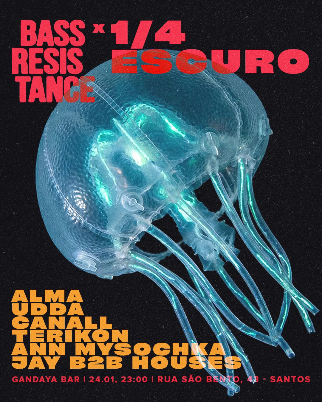 Bass Resistance event poster — Santos